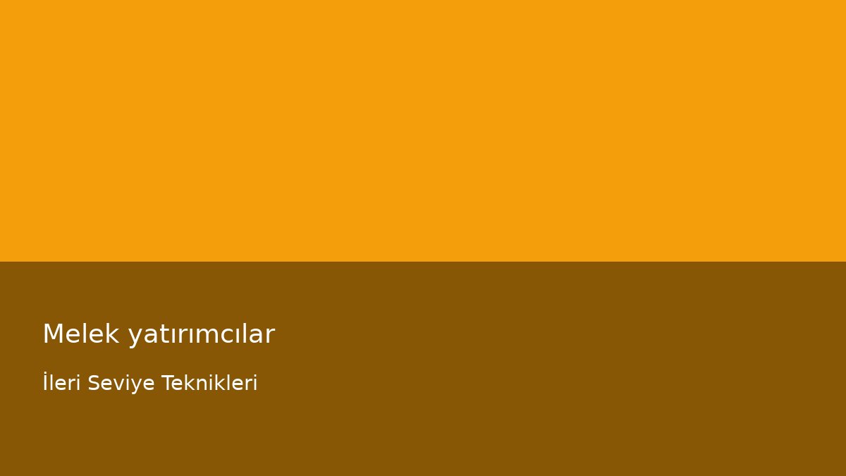 Melek yatırımcılar - İleri Seviye Teknikleri